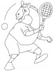 Camel playing tennis coloring page