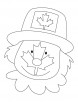 Canada flag on the clown face coloring pages