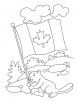 Happy beaver celebrating the Canada day coloring pages