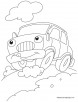 Funny car coloring pages
