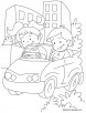 Lets go for a long drive in my car coloring page