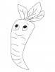 Cartoon carrot vegetable coloring page