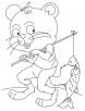 Cat fishing coloring page