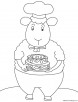 Chef sheep coloring page
