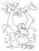 Swinging over chimpanzee coloring pages