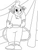 A clown showing circus coloring page