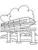 Cloud behind the monorail coloring page