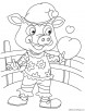 Clown pig coloring page