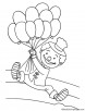Clown with balloons coloring page