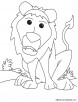 Confused lion coloring page