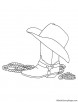 Cowboy objects coloring page
