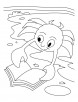 Crab winning over book-wormer coloring pages