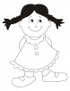 Cute girl wearing frock coloring pages