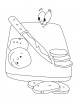 Cutting board and knife coloring page
