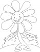 Dancing daisy coloring page