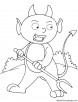 Devil attacking coloring page