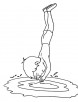 Dive in lake coloring page