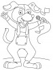 Dog singing a song coloring page