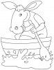 Donkey on boat coloring page