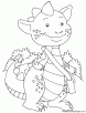 Dragon baby going to school coloring page