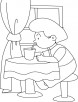 Drinking water with a straw coloring pages