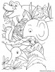 duck with forest animals coloring page