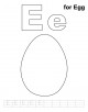 Letter Ee printable coloring page