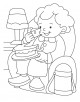 Eating Coloring Page