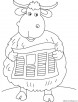 Educated yak coloring page