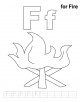 Letter Ff printable coloring page