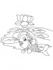 Fish with lotus in lake coloring page