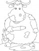 Friendly yak coloring page