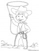 Funny cowboy coloring page