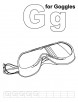 G for goggles coloring page with handwriting practice 