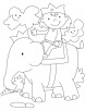 Elephant riding coloring pages