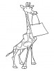 Giraffe is going to market coloring page