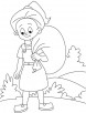 Girl on journey coloring page