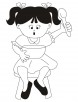 Girl wearing frock coloring pages