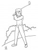 Golfer ready to hit coloring page