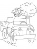 Goods carrying jeep coloring page