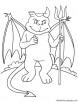 Halloween devil coloring page