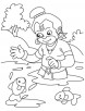 Hanuman ji in lake coloring page