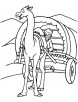 Happy camel with cart coloring page