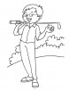 Happy golfer coloring page
