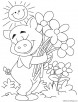 Happy pig coloring page
