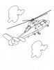 Helicopter in cloud coloring page