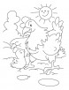 Chicken with mother hen coloring pages