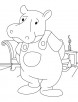 Hippo calf at home coloring page