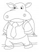 Student hippopotamus coloring pages
