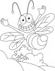 Honey bee up in sky coloring pages